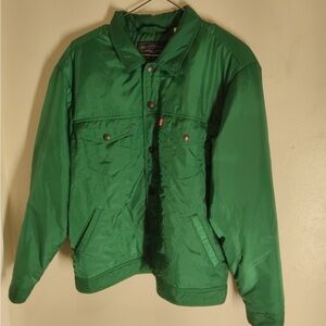 Levi's Men Performance Thermore Cropped Insulated Puffer Jacket Size M Green